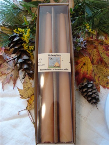 Beeswax - 10" Taper Candles - Gift boxed pair/2